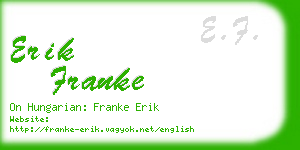 erik franke business card